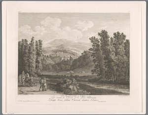 Gezicht op Vicovaro منظر لفيكوفارو قديم. فاريا (العنوان على الكائن) جناح السادس مناظر لمحيط روما (...] (عنوان السلسلة)