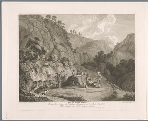 منظر للمصدر في مونتي لوكريتيلي Vüe ​​de fonte bello (العنوان على الكائن) Suite de VI vues des Environs de Rome (...) (عنوان السلسلة)