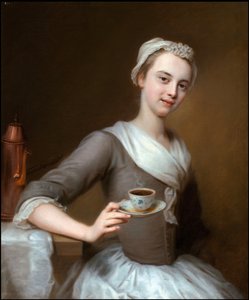 روكوكو: تقديم فنجان من القهوة على غرار دينر ، بالتازار (1685-1749). زيت على قماش ، 76x63،2. مجموعة خاصة