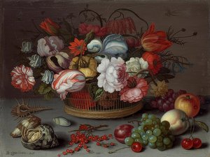 سلة الزهور. حوالي 1622 بواسطة Balthasar van der Ast