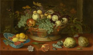 الحياة الساكنة مع سلة الفاكهة ، 1622
