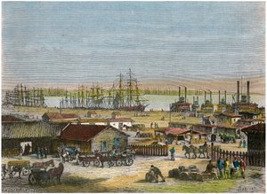 نهر المسيسيبي ، نيو أورلينز ، لويزيانا ، الولايات المتحدة الأمريكية ، c1880 بواسطة باربانت
