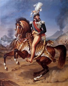صورة الفروسية ليواكيم مراد (1767-1815) ملك نابولي إلى نابولي مع منظر على فيسوفيو (فيسوفيو) لوحة رسمها أنطوان جان جروس (1771-1835) القرن التاسع عشر. 3،43x2،8 م - صورة الفروسية ليواكيم مراد (1767-1815) ، ملك نابولي في نابولي