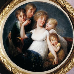صورة آنا بيري بريجنول-سال (بيع بريجنول) (1765-1815) ، جينواز نوبل مع أطفالها الرسم بواسطة أنطوان جان جروس (1771-1835) الجينات ، متاحف الشوارع الجديدة