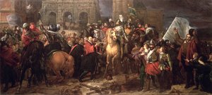 دخول هنري الرابع إلى باريس ، 22 مارس 1594 (رسمت في عام 1817) بواسطة البارون فرانسوا باسكال سيمون جيرار
