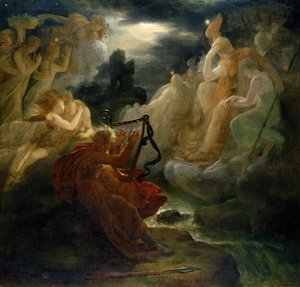 على ضفة لورا ، أوسيان يستحضر روحًا بصوت القيثارة ، c.1811 بواسطة Baron François Pascal Simon Gérard