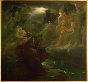 أوسيان يستحضر الأرواح على ضفاف نهر لورا بصوت القيثارة ، 1801 بواسطة البارون فرانسوا باسكال سيمون جيرار