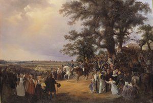 مراجعة في حقول Ladugardsgarde خلال زيارة القيصر نيكولاس في عام 1838 بواسطة البارون كارل ستيفان بينيت