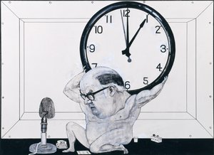 صورة لوليام هاردكاسل ، صورة توضيحية لراديو تايمز ، السبعينيات (غواش وقلم وحبر على متنها)