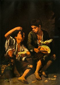 الأولاد يأكلون الفاكهة ، 1645 ، 1938