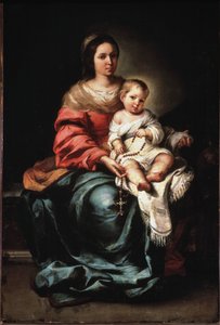 Virgin of the Rosary - oil on canvas, ca 1650 بواسطة بارتولومي إستيبان موريللو
