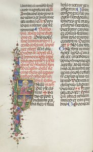 Missale: Fol. 116: القديس متى مع الملاك ، 1469. بواسطة بارتولوميو كابورالي