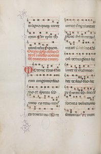 Missale: Fol. 182 ظ: موسيقى لمختلف الصلوات العادية ، 1469. بواسطة بارتولوميو كابورالي
