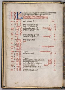 Missale: Fol. 8v: صفحة تقويم ديسمبر ، 1469. بواسطة بارتولوميو كابورالي