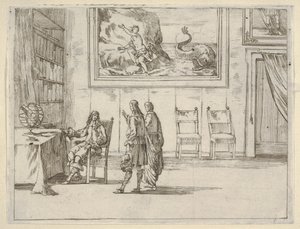 Francesco I d'Este يعرض الكلية العظيمة في دراساته ، من L'Idea di un Principe ed Er ...، 1659. بواسطة بارتولوميو فينيس