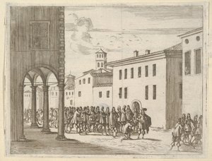 Francesco I d'Este يتلقى عاطفة الشعب ، من L'Idea di un Principe ed Er ... ، 1659. بواسطة بارتولوميو فينيس