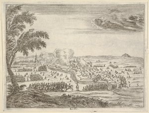 فرانشيسكو الأول ديستي ينطلق لحجز كريمونا ، يعبر الخندق بينه ... ، 1659. بواسطة بارتولوميو فينيس