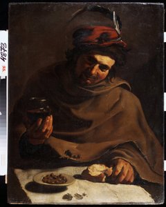 الإفطار (الإفطار). رسم بارتولوميو مانفريدي (1587-1622). زيت على قماش. الفن الإيطالي على الطراز الباروكي. متحف الدولة للفنون ، خاركيف أو خاركوف ، أوكرانيا. بواسطة بارتولوميو مانفريدي