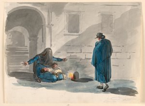 رسم، امرأة مُعدمة في روما، 1807-1808 بواسطة بارتولوميو بينيلي