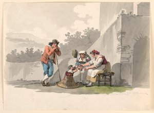رسم، عائلة فلاحية في كامبانيا، 1807-08 بواسطة بارتولوميو بينيلي
