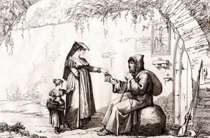 امرأة من فراسكاتي ونسك ، نقش بارتولوميو بينيلي (روما بواسطة بارتولوميو بينيلي