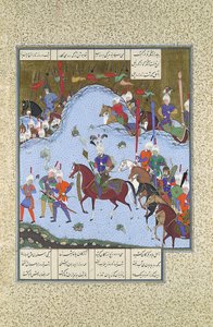 يتقدم بهرام غور بالتخفي ضد خاقان ، ورقة 577v من ... ، كاليفورنيا. 1530 - 35.