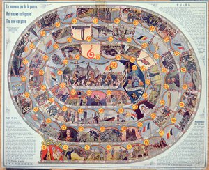 لعبة المجلس للأحداث وتطور الحرب العالمية الأولى في بلجيكا ، c.1918-19 بواسطة المدرسة البلجيكية
