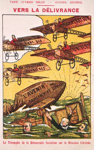 ملصق إعلاني عن حزب العمال البلجيكي Parti Ouvrier Belge قبل عام 1914