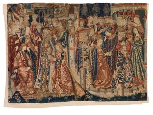 نسيج، الخطبة والزواج quot;Les Fiancailles et le Marriage de Marie de Bourgogne et de Maximilienquot;، من تورناي أو بروكسل بواسطة المدرسة البلجيكية