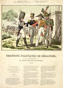 التحالف المقدس للأمم ، من Chansons Politiques de Beranger ، 1815-1818 بواسطة المدرسة البلجيكية
