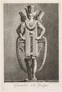 Masquerade à la Grecque: Grenadier à la Grecque Plate 3 ، 1771. بواسطة بينينو بوسي