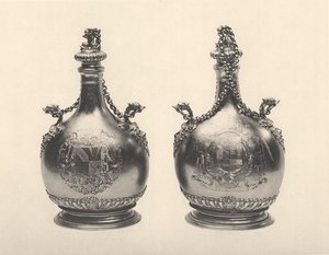 زوج من قوارير الحاج ويليام الثالث ، حوالي 1690 (فضي مذهب) بواسطة بنيامين برادفورد