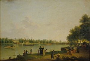 منظر لداشا للأمير ستروجانوف بالقرب من سانت بطرسبرغ ، 1804