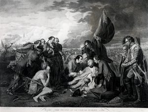 وفاة الجنرال وولف (1727-59) 1759 ، نقشها أوغسطين ليجراند (نقش) (صورة بوند) (انظر أيضًا 105409 ، 124902 und 153197) بواسطة بنيامين ويست
