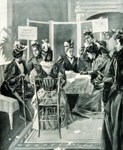 حانة "وقِّع على عريضة المساواة في حق الاقتراع". 1894 (ليثو) بواسطة بنيامين ويست كلايندينست