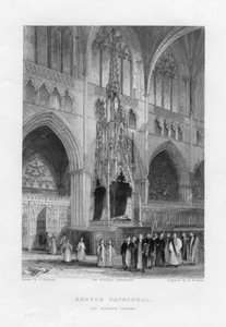 عرش الأساقفة ، كاتدرائية إكستر ، ديفون ، c1836-c1842. بواسطة بنيامين وينكلز