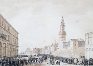 جنازة ضابط فرنسي في فايمار ، أكتوبر 1806 (رسم) بواسطة بنيامين زيكس