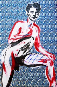 Masculin japonais 2، 2020 (أكريليك على ورق ياباني مطبوع على الشاشة) بواسطة بينوا إروان بوشيرو