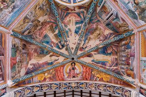 حياة القديس فرنسيس في قبو الحنية المركزية بواسطة Benozzo di Les di Sandro Gozzoli