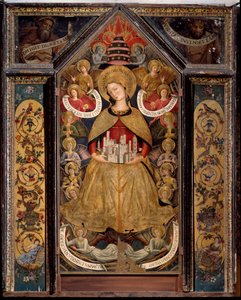 عذراء الملائكة (زيت على لوح بواسطة Benozzo di Les di Sandro Gozzoli