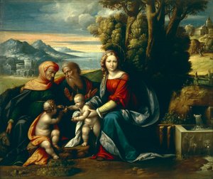 محادثة مقدسة ، بقلم بنفينوتو جاروفالو (1481-1559) بواسطة Benvenuto Tisi da Garofalo