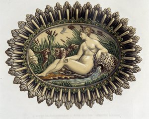La nymph de Fontainebleau - طبق خزفي ، في "عمل برنارد باليسي" بقلم سي ديلانج وسي بورنمان ، باريس
