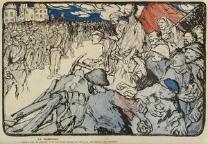الحاجز، رسم توضيحي من L'Assiette au Beurre، 6 مايو 1905 (ليثو ملون) بواسطة برنارد نودين
