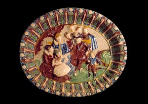 طبق يمثل هنري الرابع وعائلته. سيراميك في التراب المزجج لبرنارد باليسي (1510-1589)