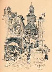 برج الساعة ، Vire ، c1893 بواسطة برنارد بارتريدج