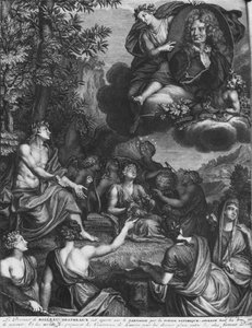 صورة لواجهة "Oeuvres" لنيكولا بويلو ، والمعروفة باسم Boileau-Despreaux ، انتصار Boileau ، المنشورة في عام 1718 ، أمستردام بواسطة برنارد بيكارت