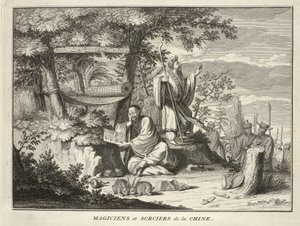 السحرة والسحرة في الصين ، من الاحتفالات والعادات الدينية لجميع شعوب العالم ، حانة. 1736 بواسطة برنارد بيكارت