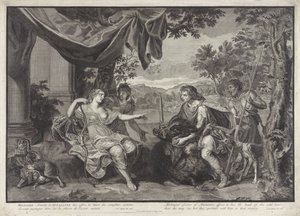 يعطي Meleager رأس الخنزير الكاليدوني لأتالانتا تاريخ ميليجر (عنوان المسلسل) بواسطة Duchange غاسبارد