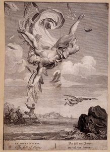 سقوط إيكاروس - شلال إيكاروس - نقش لبيكارت ، برنارد (1673-1733)
