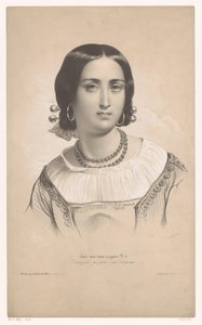 صورة لامرأة ترتدي الزي الإقليمي دراسات في نوعين من الطباشير (عنوان السلسلة) Etude aux deux Crayons (عنوان السلسلة على الكائن) بواسطة برنارد رومان جوليان
